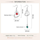 Personalized Christmas Name Engraved Heart Drop Earrings for Women