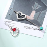 Personalized Christmas Name Engraved Heart Drop Earrings for Women