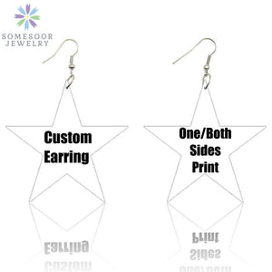 SOMESOOR Star Afro Wood Earrings African Bohemian Pendant Dangle Art Jewelry