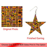 SOMESOOR Star Afro Wood Earrings African Bohemian Pendant Dangle Art Jewelry
