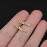 Frosted Name Stud Stainless Steel Tiny Letter Earrings Earcuff