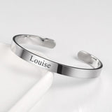 Personalized Stainless Steel Name Bangle Cuff Bracelet