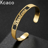 10mm Name Bracelet - Stainless Steel Frosted Adjustable Bangle for Men