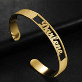 10mm Name Bracelet - Stainless Steel Frosted Adjustable Bangle for Men
