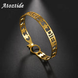 Customized Name Bracelet for Women Stainless Steel Bangle