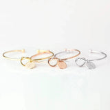 Personalized Stainless Steel Bangle Bracelet with Laser Engraved Name Initial