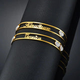Personalized Name Bracelet Stainless Steel Adjustable Bangle Gift