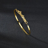 Personalized Name Bracelet Stainless Steel Adjustable Bangle Gift