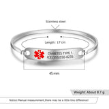 Personalized Medical Alert ID Bracelet - Engrave Emergency Bangle
