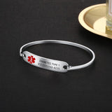 Personalized Medical Alert ID Bracelet - Engrave Emergency Bangle