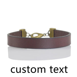 Custom Engraved Wrap Leather Bracelet for Men and Women