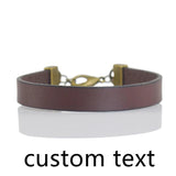 Custom Engraved Wrap Leather Bracelet for Men and Women