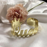 AurolaCo Nameplate Name Bracelet Personalized Cuff Bangle
