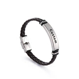 Cazador Personalized Leather Engraved Bracelet Men's Bangle