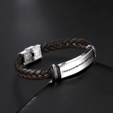 Cazador Personalized Leather Engraved Bracelet Men's Bangle