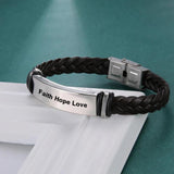 Cazador Personalized Leather Engraved Bracelet Men's Bangle