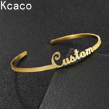 3mm Name Bracelet Stainless Steel Frosted Adjustable Bangle for Women