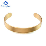 Personalized Engrave Name Bangle Bracelet Men Silver Rose 316L Stainless Steel
