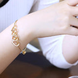 Heart Shape Charms Bracelet with Personalized Engraving