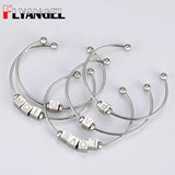 FLYANGE Initial Letter Beads Bangle,Stainless Steel Alphabet Beads Bracelet