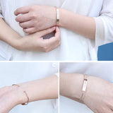Personalized Rose Bangles Engraved Name Letters Date Open Bangles & Bracelets