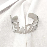 Personalized Name Bangle for Women Large Adjustable Letters Bracelet