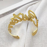 Personalized Name Bangle for Women Large Adjustable Letters Bracelet