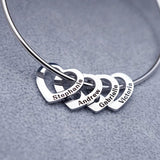 Personalized Heart Bracelets with Engraved Names for Women
