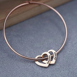 Personalized Heart Bracelets with Engraved Names for Women