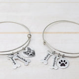 Personalized Pet Portrait Bracelet with Picture - Pet Name Bangle for Women
