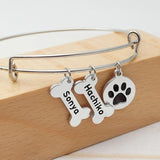 Personalized Pet Portrait Bracelet with Picture - Pet Name Bangle for Women