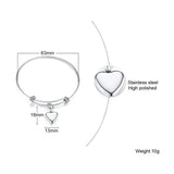 Love Heart Cremation Bracelet Stainless Steel Urn Bangle Ash Memorial Jewelry