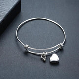 Love Heart Cremation Bracelet Stainless Steel Urn Bangle Ash Memorial Jewelry