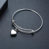 Love Heart Cremation Bracelet Stainless Steel Urn Bangle Ash Memorial Jewelry