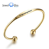 Personalized Cuff Bracelets Stainless Steel Open Bangles