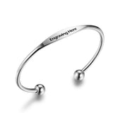 Personalized Cuff Bracelets Stainless Steel Open Bangles