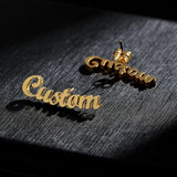 Customize Cursive Name Earring Stainless Steel Studs