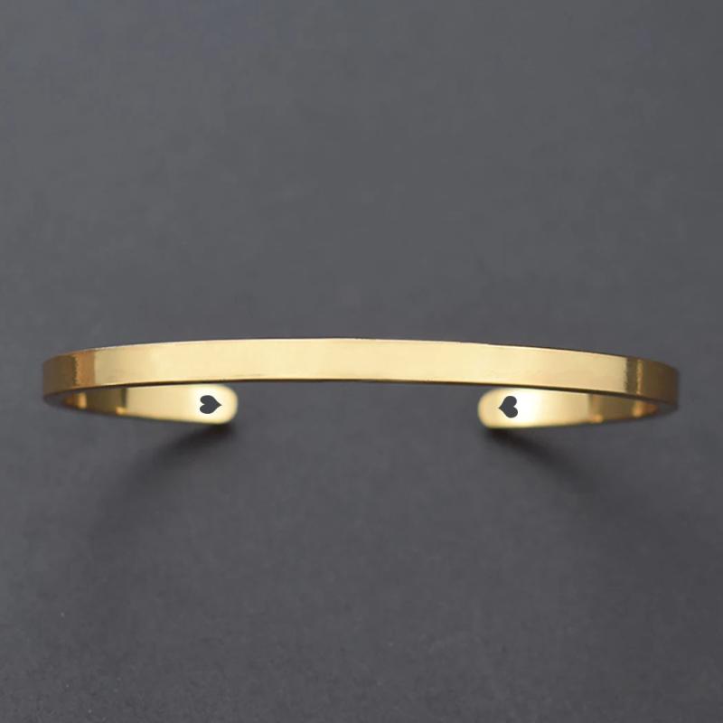 Personalized Name Engraved Metal Bracelet Bar Charm Cuff Bracelet