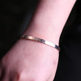 Personalized Name Engraved Metal Bracelet Bar Charm Cuff Bracelet