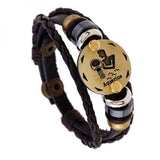 Zodiac Constellation Bracelet for Men - Multilayer Braided Leather