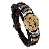 Zodiac Constellation Bracelet for Men - Multilayer Braided Leather