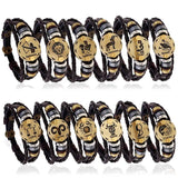 Zodiac Constellation Bracelet for Men - Multilayer Braided Leather