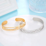 Fishhook Name Bangle Personalized Bracelet Adjustable Cuff Wristband