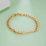 Personalized Punk Name Bracelet Stainless Steel Chain