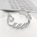 Name Bracelet Charm Bangle Personalized Stainless Steel Jewelry