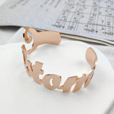 Name Bracelet Charm Bangle Personalized Stainless Steel Jewelry