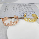 Name Bracelet Charm Bangle Personalized Stainless Steel Jewelry
