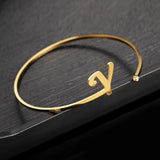 Initials Bracelet Birthday Stone Zircon Bangle Gift