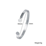Personalized Name Paw Cuff Bangle Stainless Steel Bangle