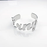 Stainless Steel Bracelet Adjustable Cuff Bangle Personalized Letter Bracelets